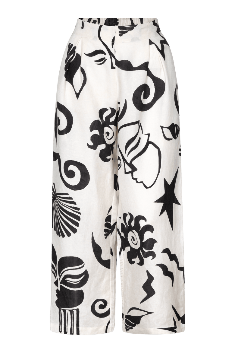 Yarma Printed Wide-Leg Pants, Main, color, Thalassa