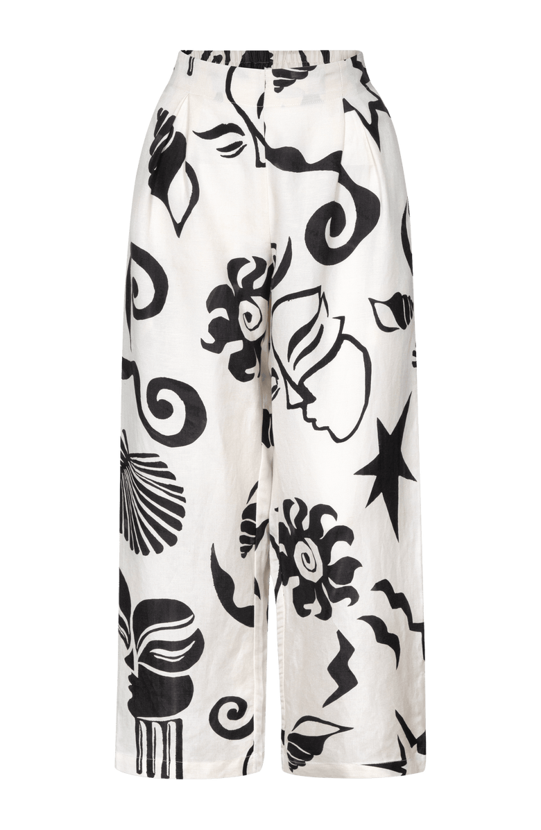 Untitled in Motion Yarma Printed Wide-Leg Pants, Main, color, Thalassa