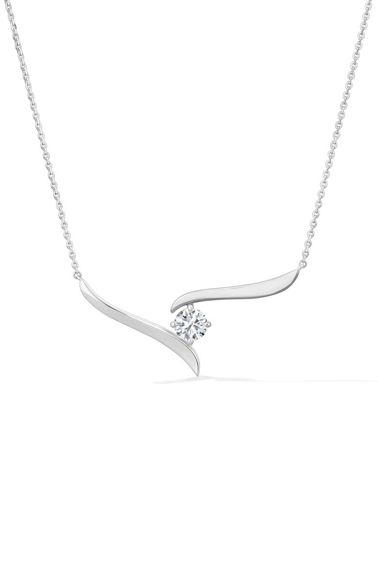HEARTS ON FIRE Vela Crossover Pendant Necklace, Main, color, White Gold/ Diamond