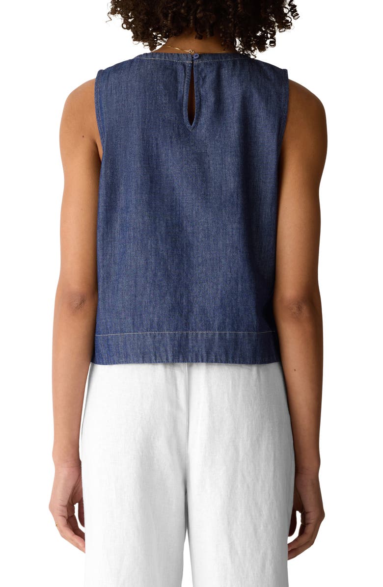 Eileen Fisher Organic Cotton Shell, Alternate, color, Dark Indigo