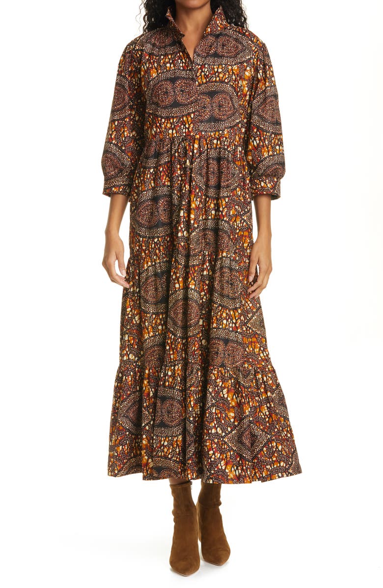 The Oula Company Print Tiered Dress, Main, color,