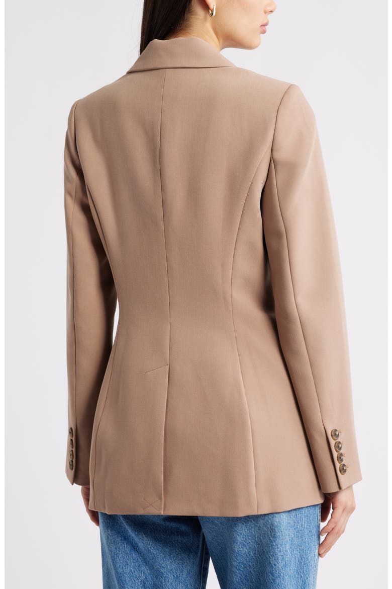 The Icon Asymmetric Fitted Blazer, Alternate, color, TAN PORTABELLA