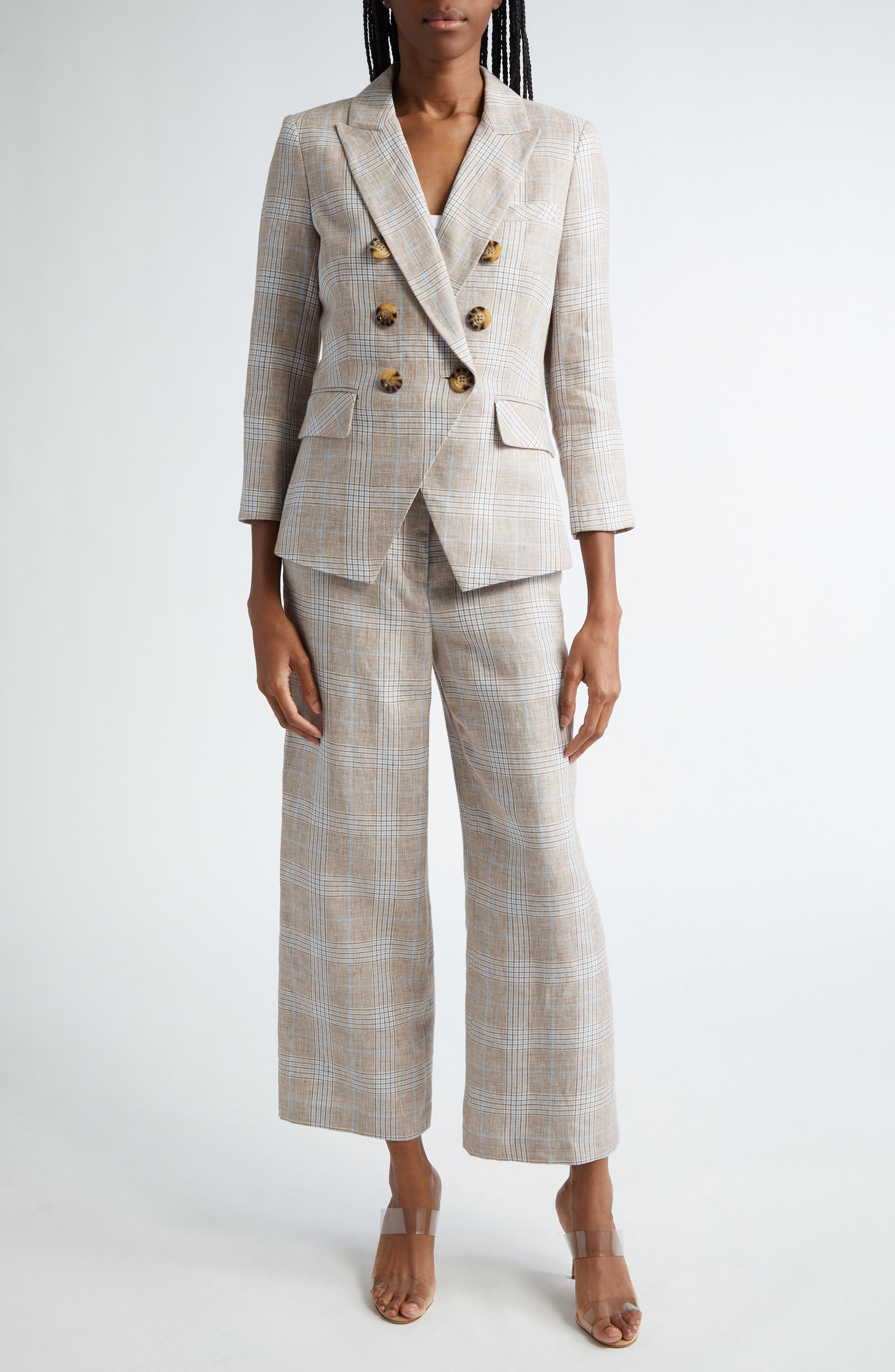 Empire Plaid Linen Dickey Jacket - image 2