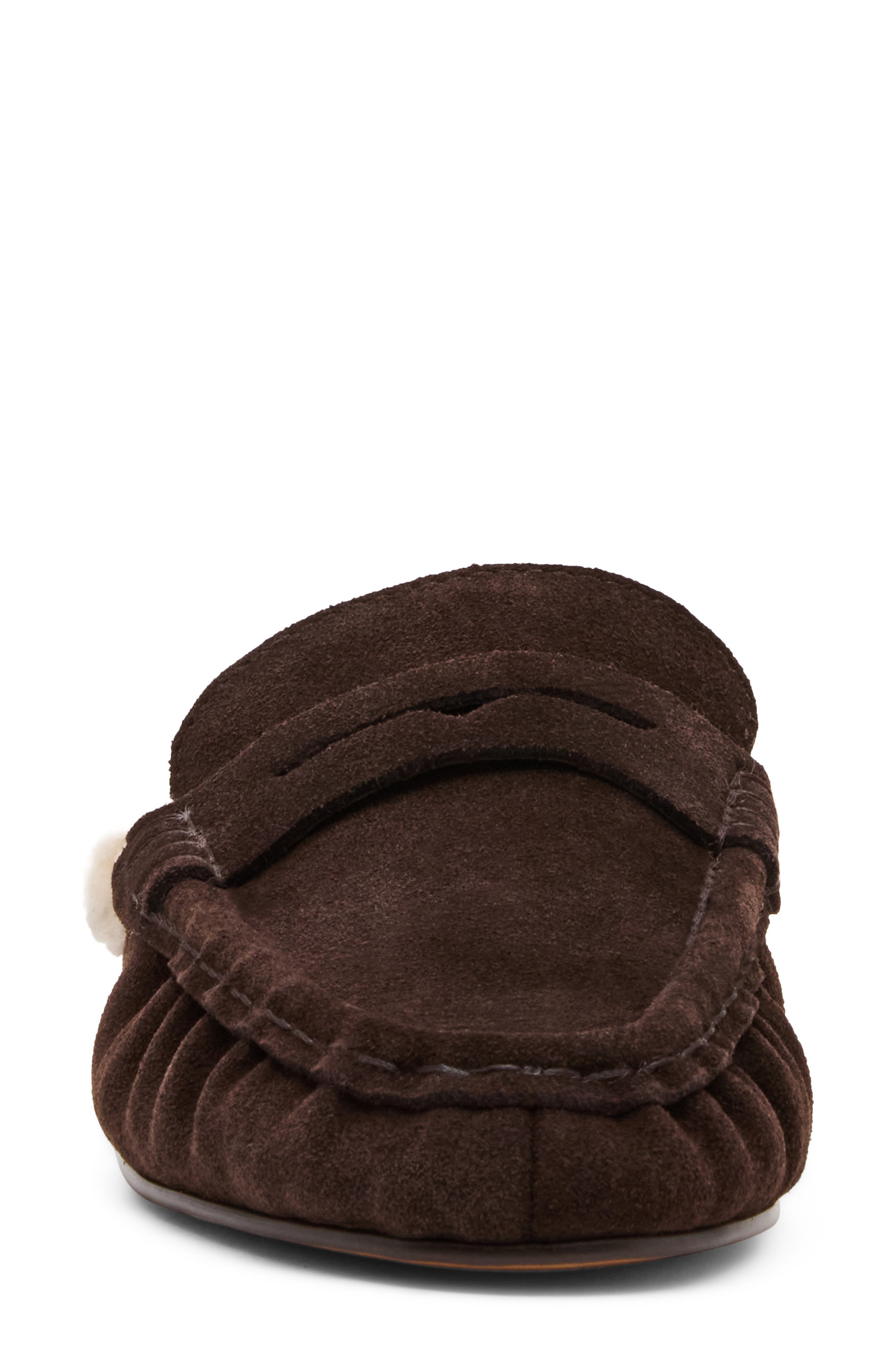 Steve Madden Rafe Faux Shearling Lined Mule, Alternate, color, Chocolate Brown Suede