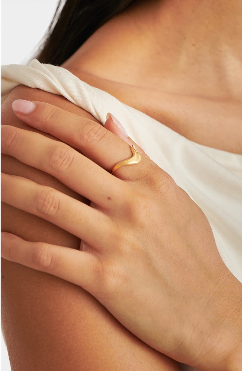 Katie Loxton Marina Wave Ring, Alternate, color, Gold Coated