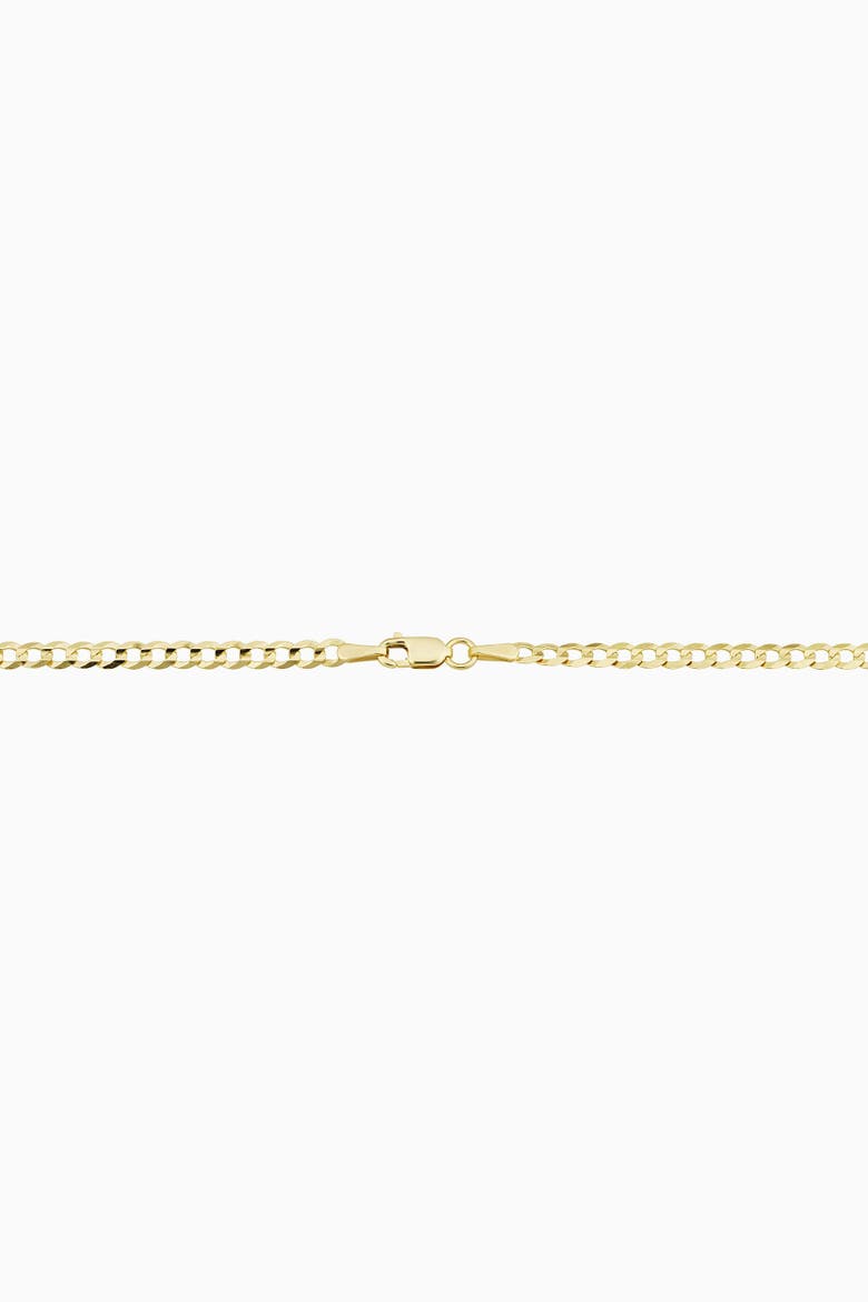 14K Gold Carmine Curb Chain Necklace, Alternate, color, Yellow Gold