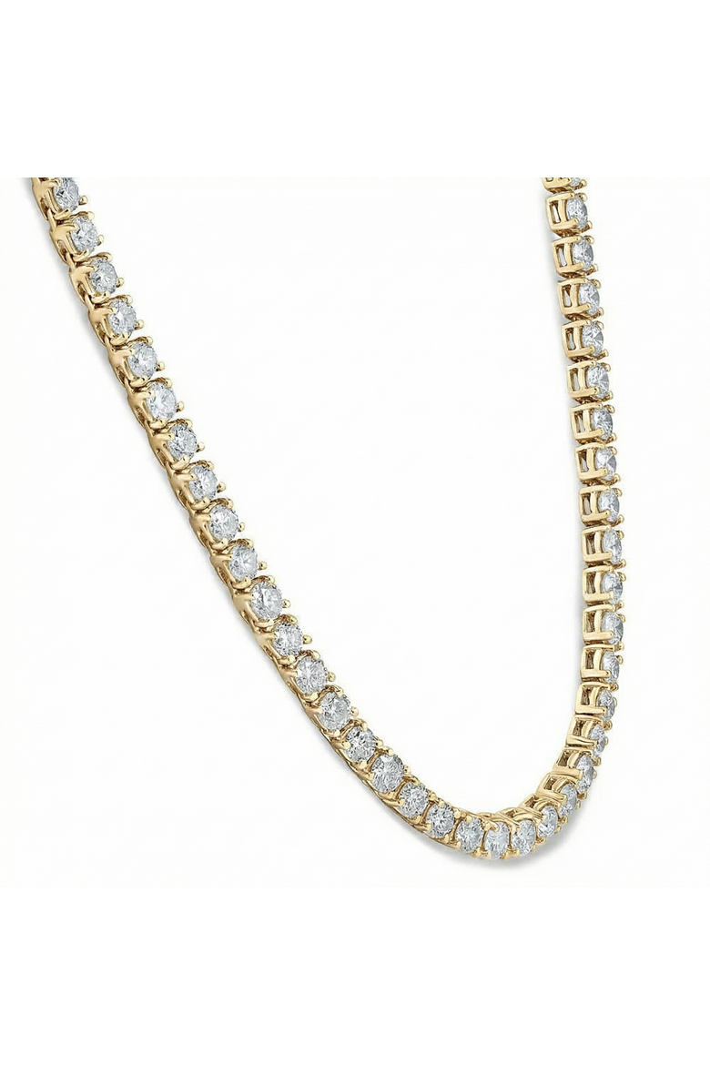 10Ct TW Lab Grown Diamond Tennis Necklace 14K Gold 16.5", Alternate, color, 14k Yellow Gold