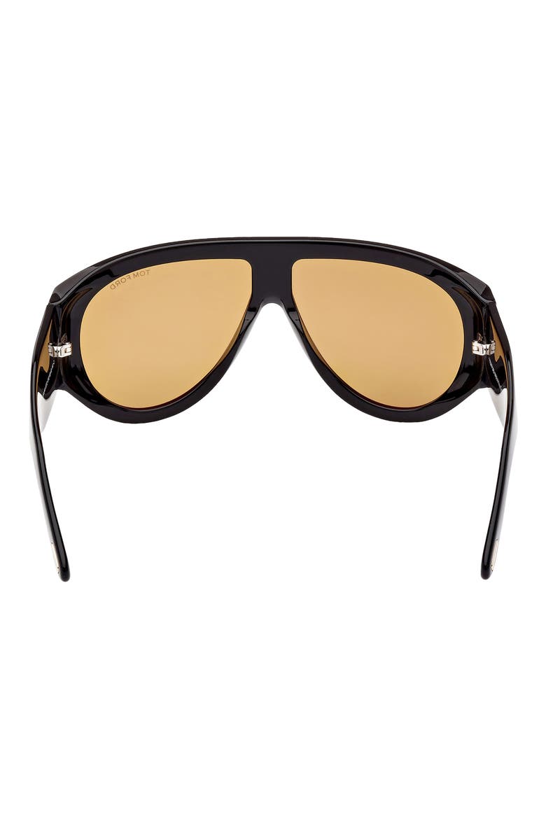 Bronson 60mm Aviator Sunglasses, Alternate, color, SHINY BLACK / YELLOW LENSES