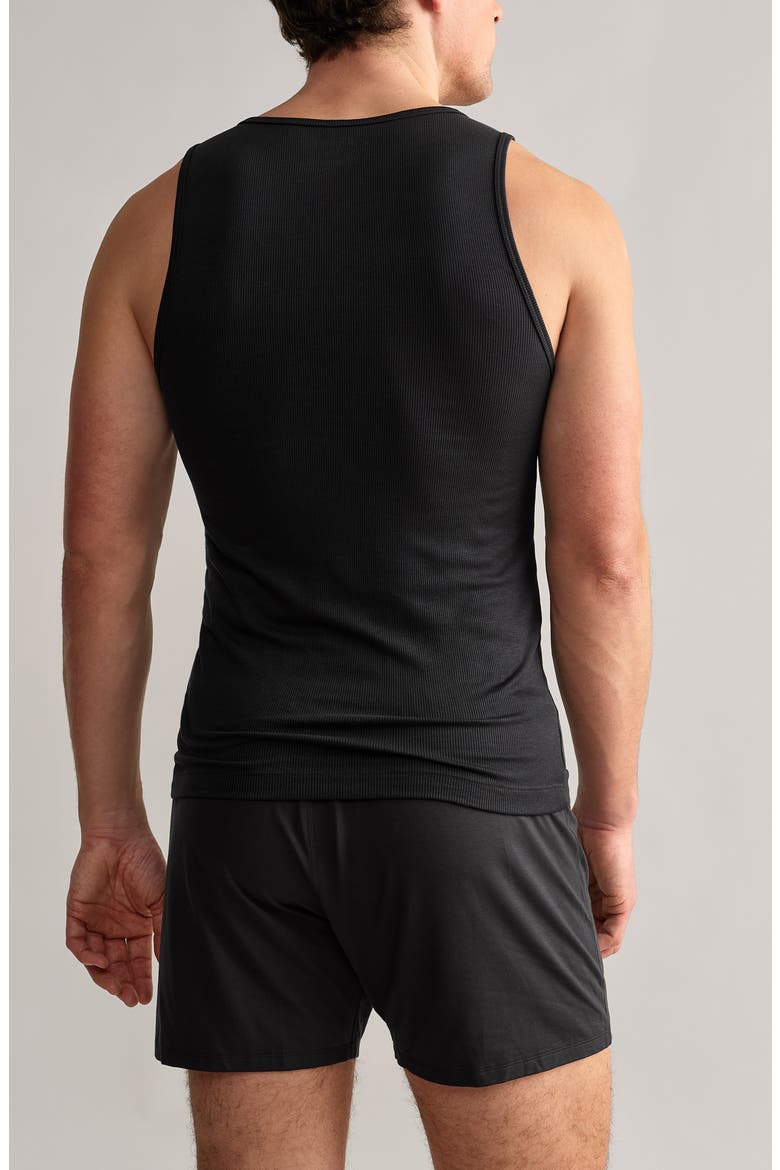C.O.R. Ribbed Tank, Alternate, color, PURE BLACK