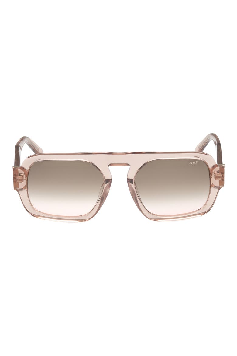 53mm Navigator Sunglasses, Main, color, SHINY BEIGE / BLUSH LENS