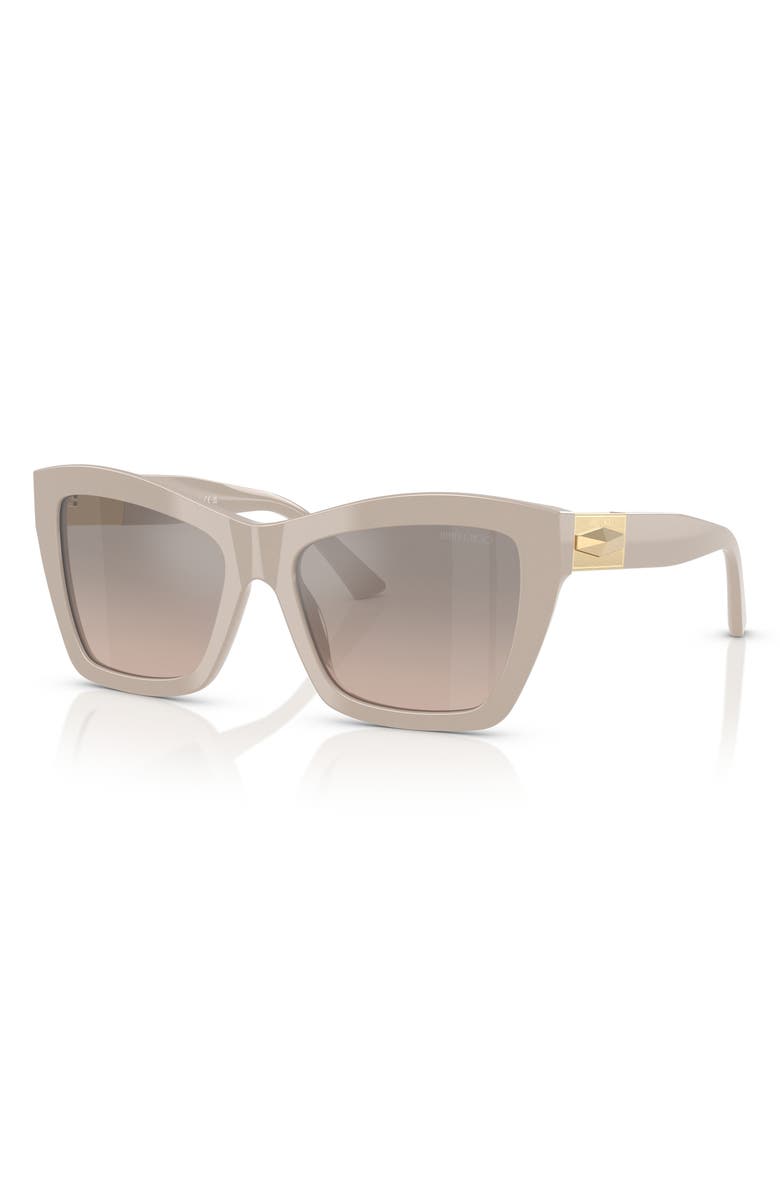 Jimmy Choo 54mm Cat Eye Sunglasses, Alternate, color, Silver Mirror