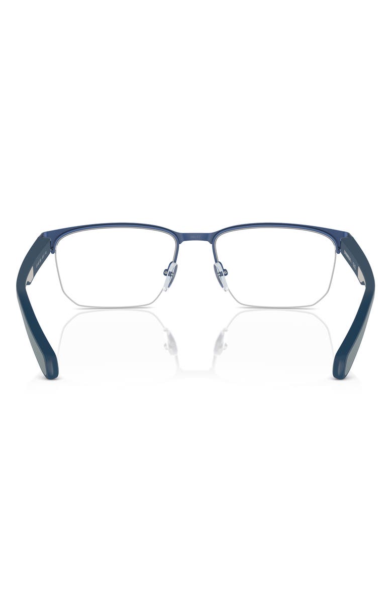 Emporio Armani 54mm Irregular Optical Glasses, Alternate, color, Matte Blue / Demo Lens