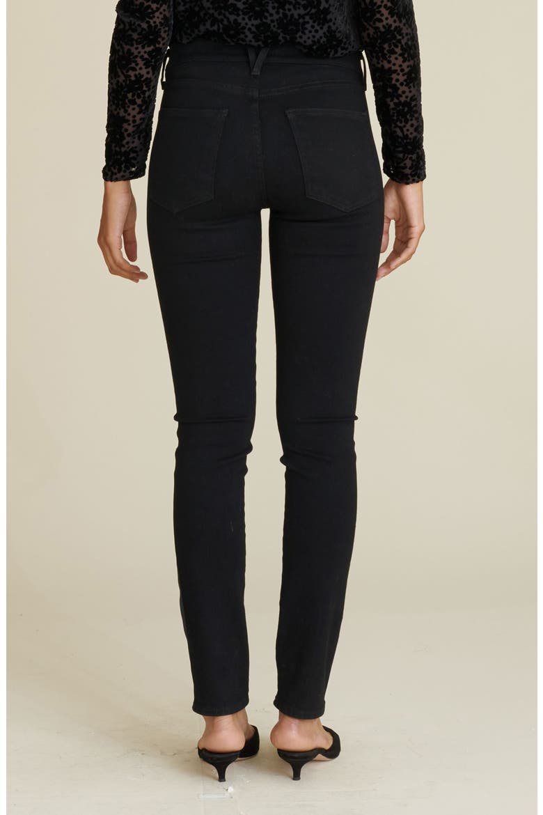 Emma Skinny Satin Stripe Jeans, Alternate, color, ONYX