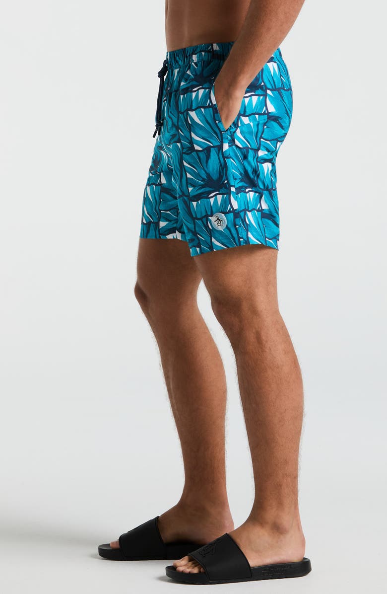Original Penguin 7-Inch Volley Swim Trunks, Alternate, color, Exotic Plume