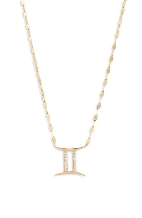 14K Gold Diamond Zodiac Gemini Pendant Necklace - 0.112ct.