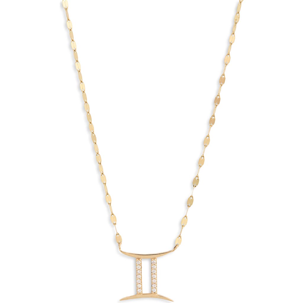 Lana 14k Gold Diamond Zodiac Gemini Pendant Necklace In Gold