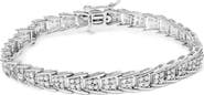 Haus of Brilliance 10k White Gold 2 cttw Diamond Fan-Shaped Link Tennis Bracelet - "