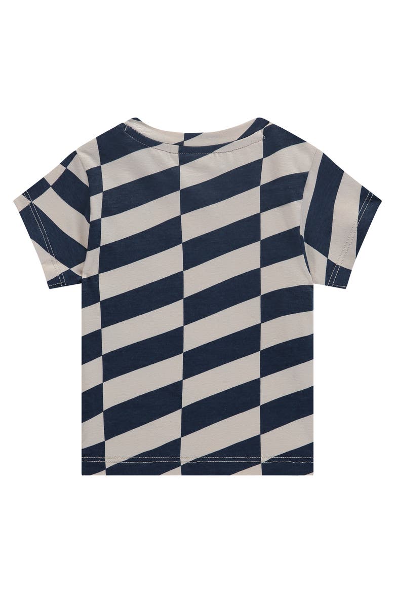 Asymmetrical Print Short Sleeve T-Shirt, Alternate, color, Navy