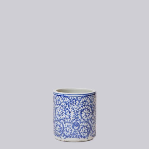 Cobalt Guild Tiny Porcelain Country Peony Cachepot