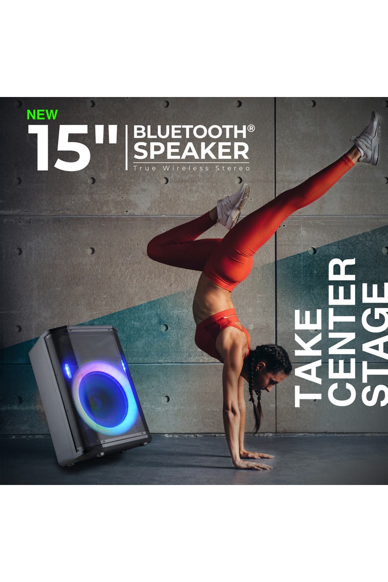 15 Inch Portable Bluetooth Speaker with TWS, Alternate, color, Black