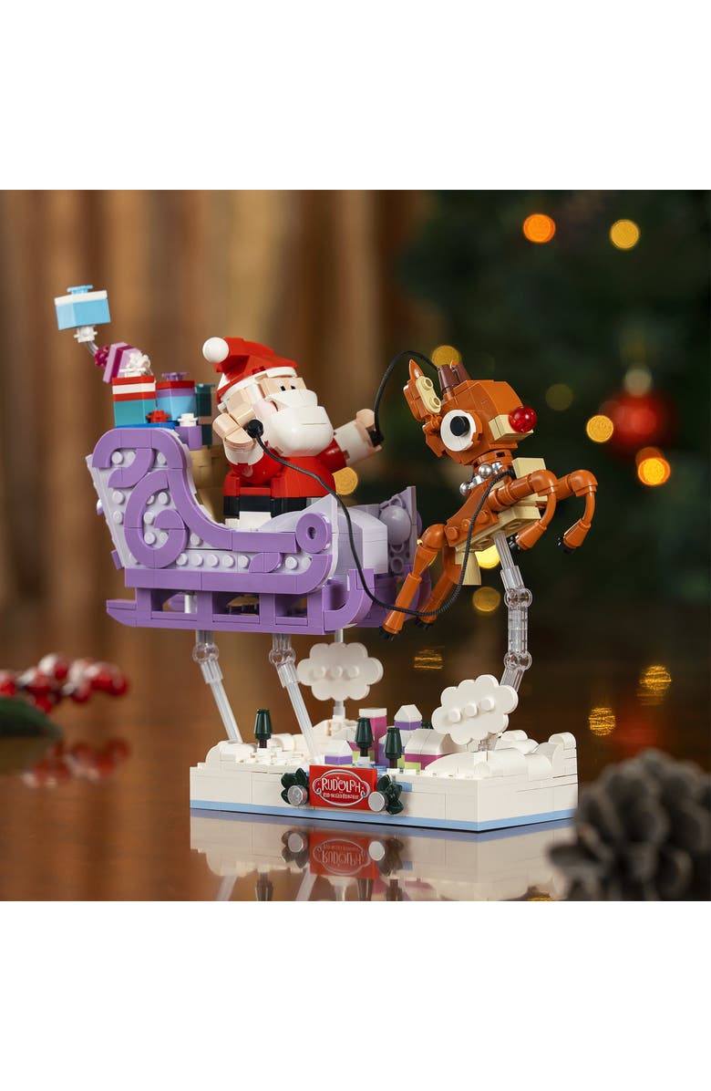 Brickcraft Rudolph Santa's Sleigh Building Set, Alternate, color, Red