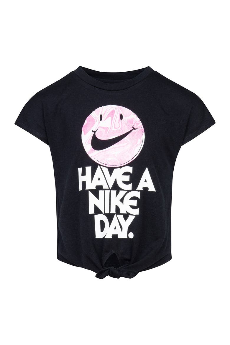 'Have A Nike Day' Tie Front T-Shirt, Main, color, 023TRENCHE