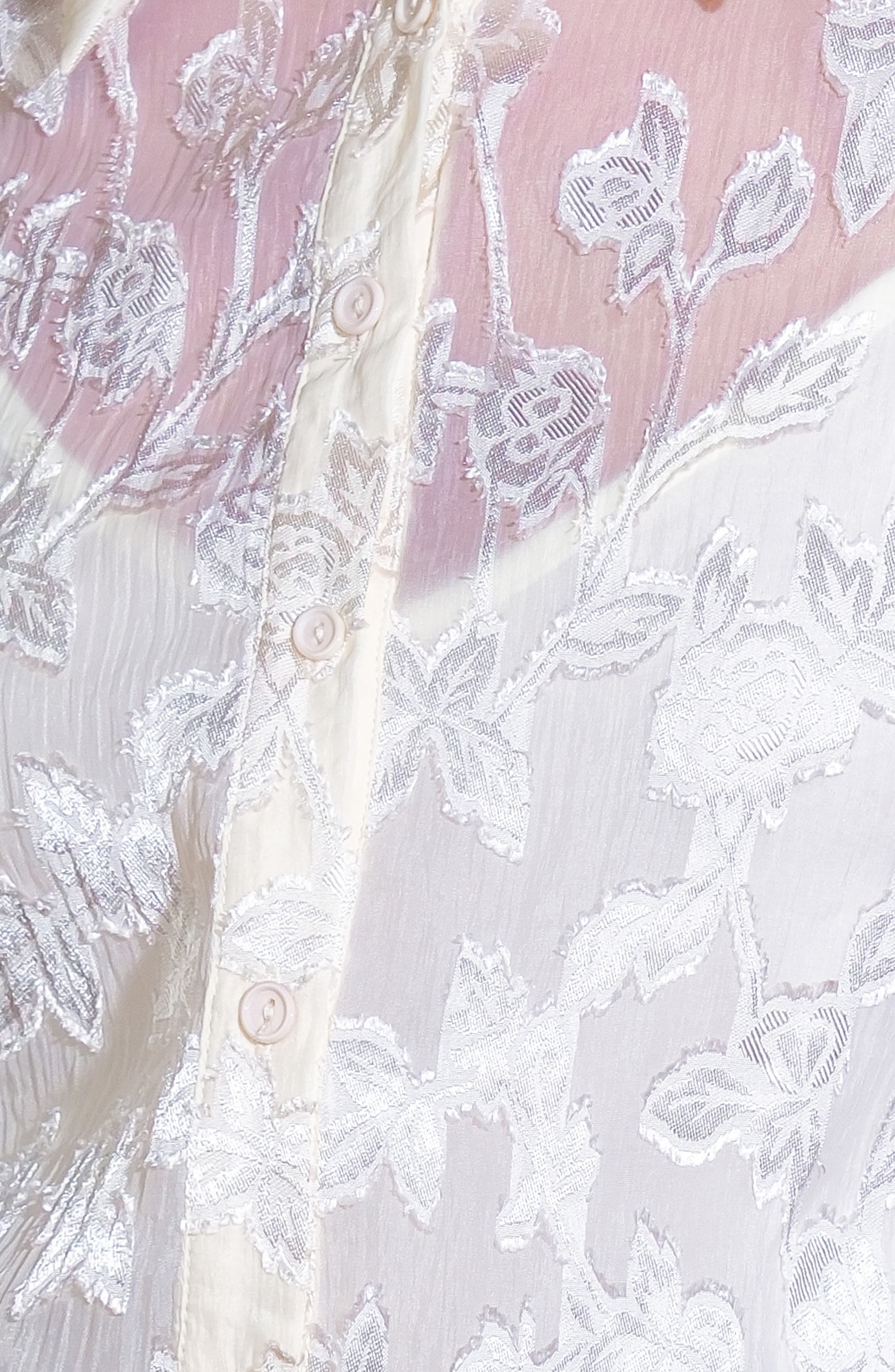 Floral Jacquard Long Sleeve Button-Up Shirt - image 4