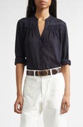 Nili Lotan Clarys Shirred Yoke Top