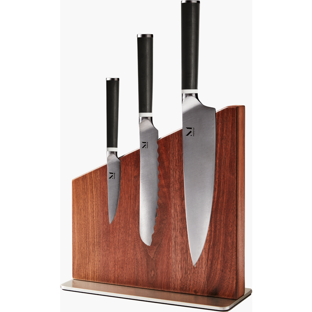 Material The Knives And Stand Set In Walnut/almost Black