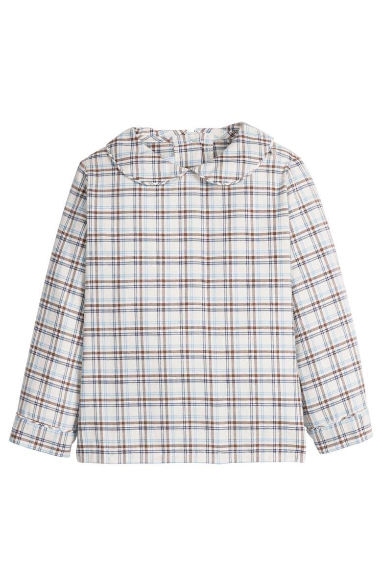 Little English Kids' Long Sleeve Cotton Peter Pan Shirt, Main, color, Clarkson Plaid