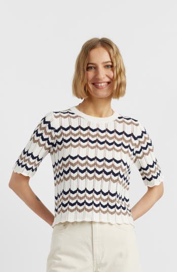売れ筋商品|||シンティアンドパーカー Tシャツ トップス レディース Chinti & Parker Women's Cotton Chevron Stitch T-Shirt Cream-blue Chinti & Parker Cotton Chevron Stitch T-Shirt | Nordstrom