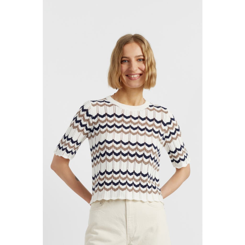 Chinti & Parker Cotton Chevron Stitch T-Shirt in Navy  product