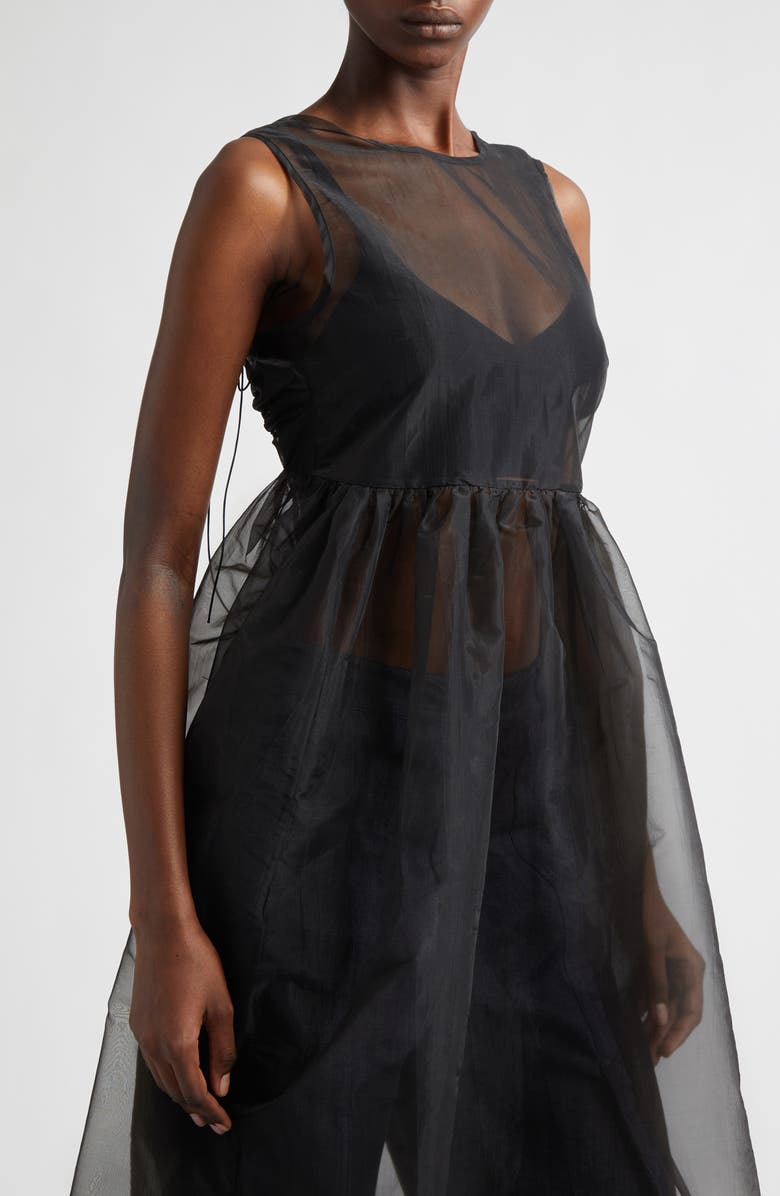 Cecilie Bahnsen Camilla Sheer Liquid Myrtia Overlay, Alternate, color, Black Liquid Myrtia