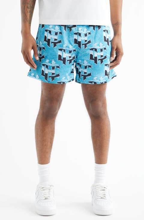 Cold Hearts Badge Mesh Shorts