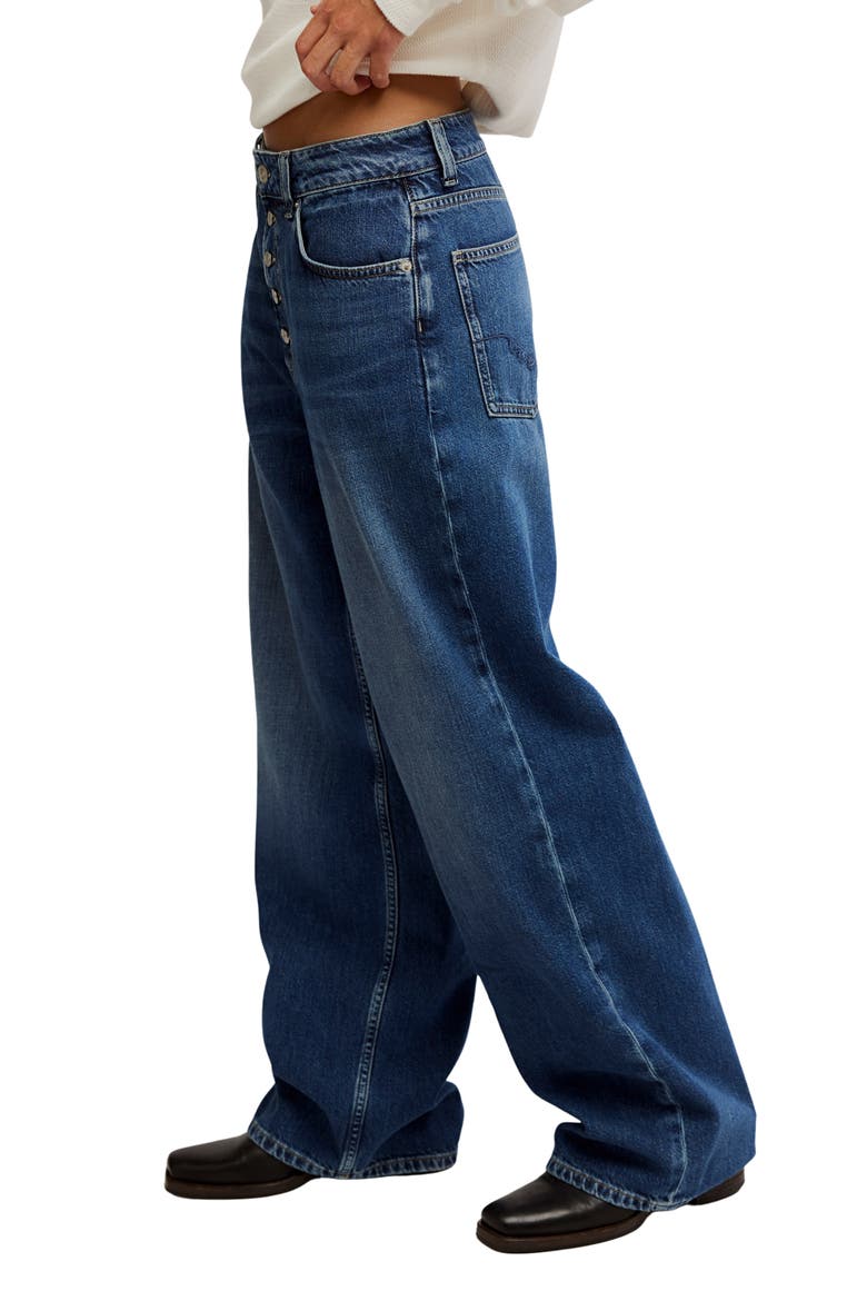 Nia Exposed Button Wide Leg Jeans, Alternate, color, IN TOO DEEP