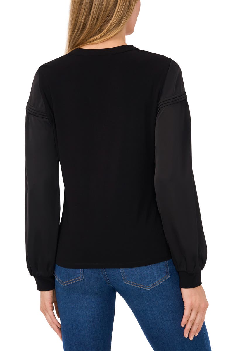CeCe Mixed Media Long Sleeve Top, Alternate, color,