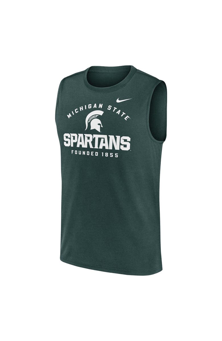 Nike Men's Nike Green Michigan State Spartans Primetime Legend Lock Up Performance Muscle Tank Top, Alternate, color, Green