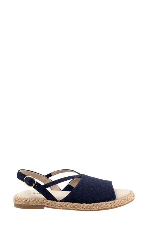 Trotters Pepper Slingback Espadrille Sandal In Navy Textile