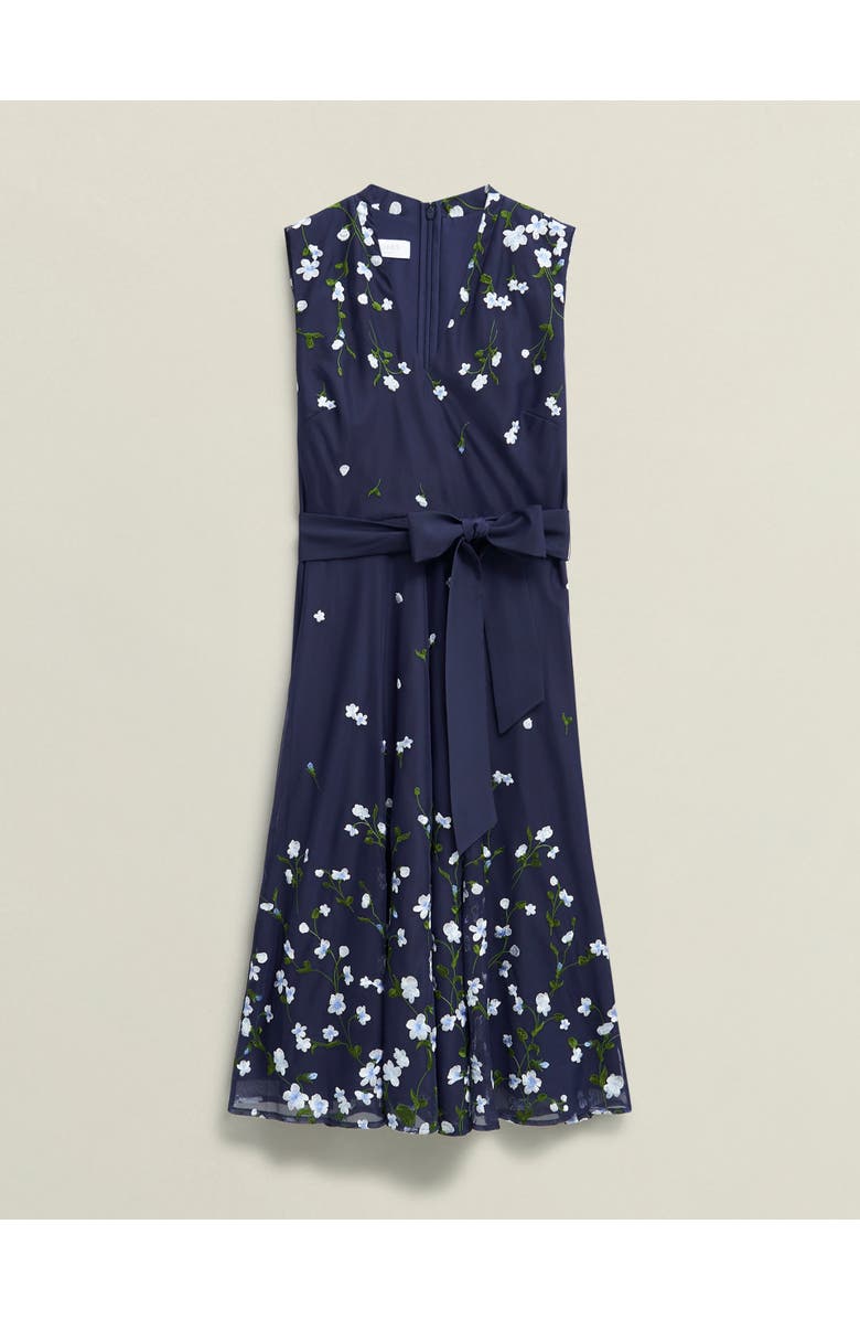 HOBBS LONDON Aria Embroidered Dress, Alternate, color, Midnight Blue