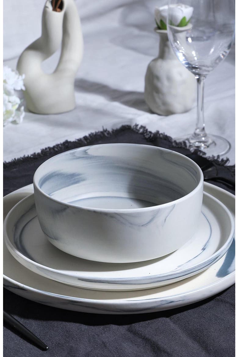 Brighton Porcelain 16-Piece Dinnerware Set, Alternate, color, Gray