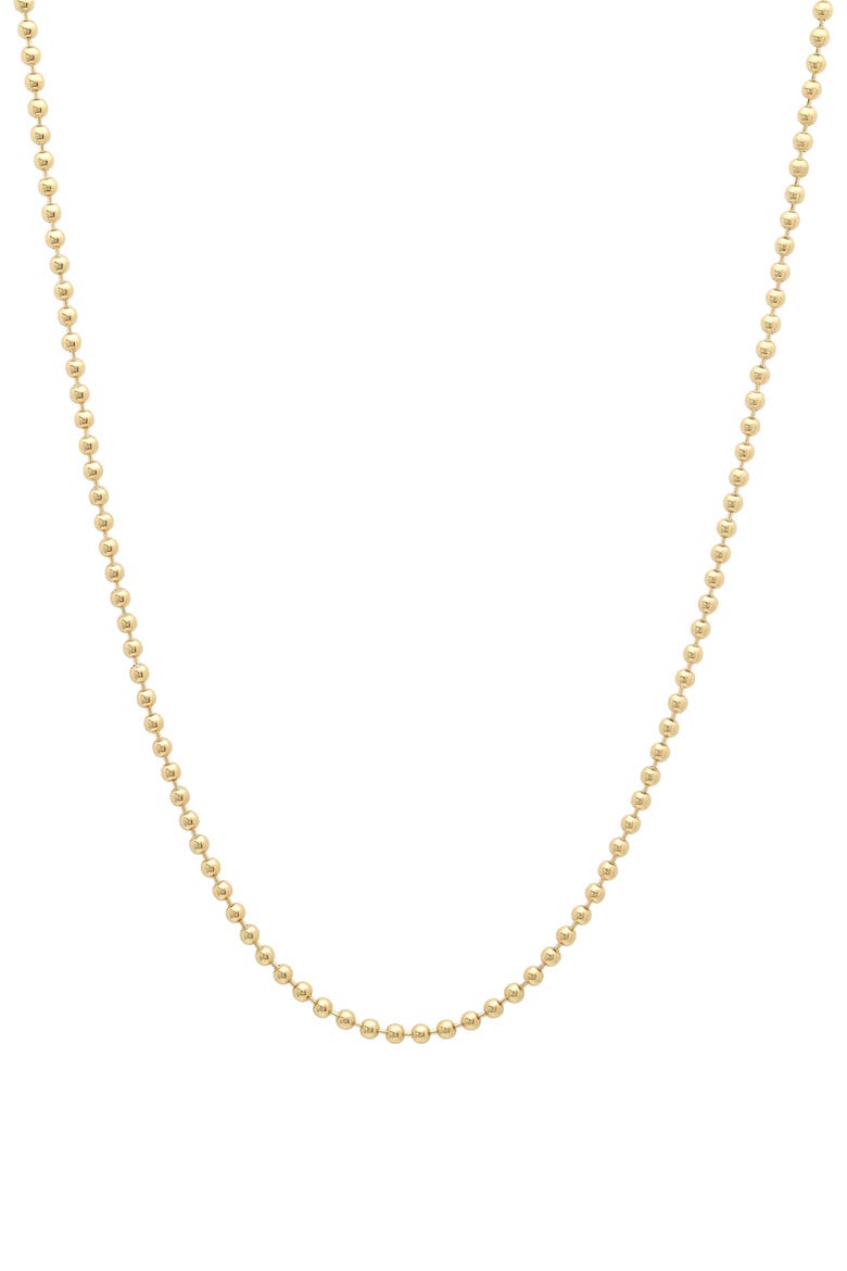 18K Gold Round Bead Necklace, Main, color, GOLD