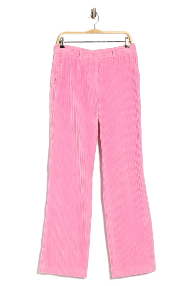Corduroy Straight Leg Trousers, Alternate, color, PEONY
