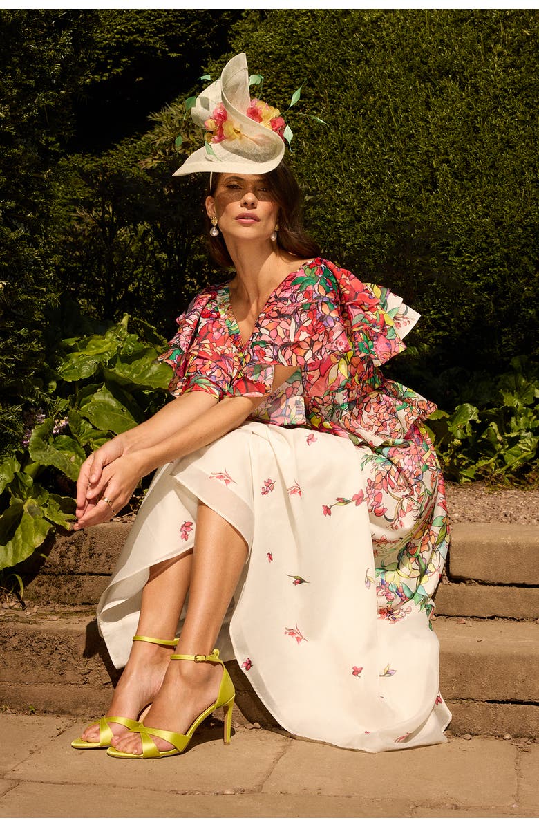 Coast Lisa Tie Back Ruffle Peplum Dress, Alternate, color, Multi