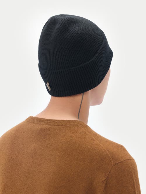 Gobi Mongolian Cashmere Cashmere Rib Knit Beanie In Black