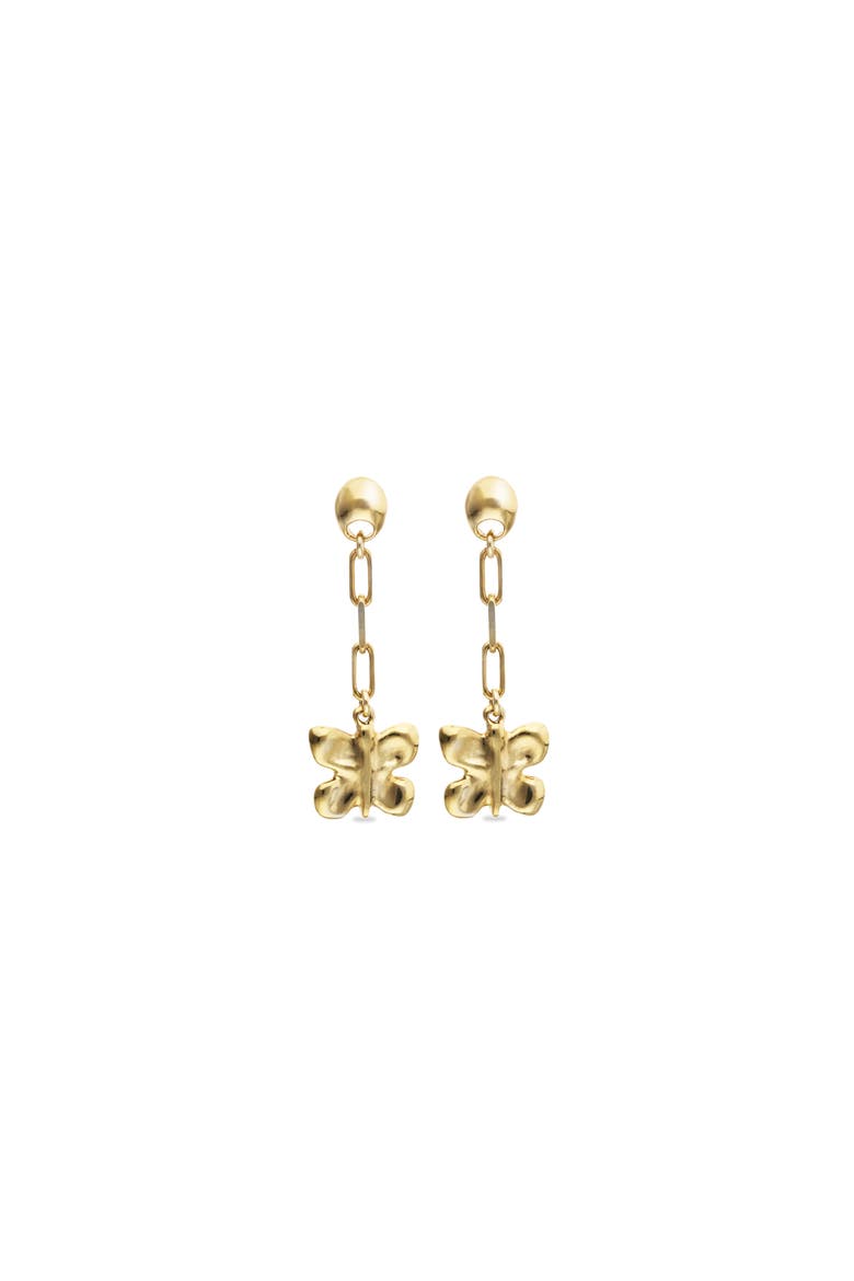 Long Butterfly Earrings in Gold-Tone, Alternate, color, Gold
