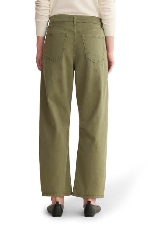 Warp & Weft Warp+weft Bna Soft Curve Barrel Twill Pants In Green
