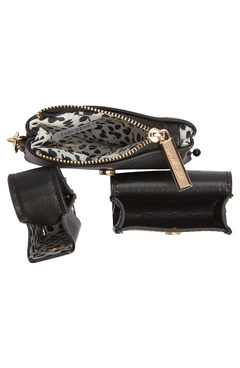 Mali + Lili Devon Water Resistant Card Holder Lanyard, Alternate, color, Black