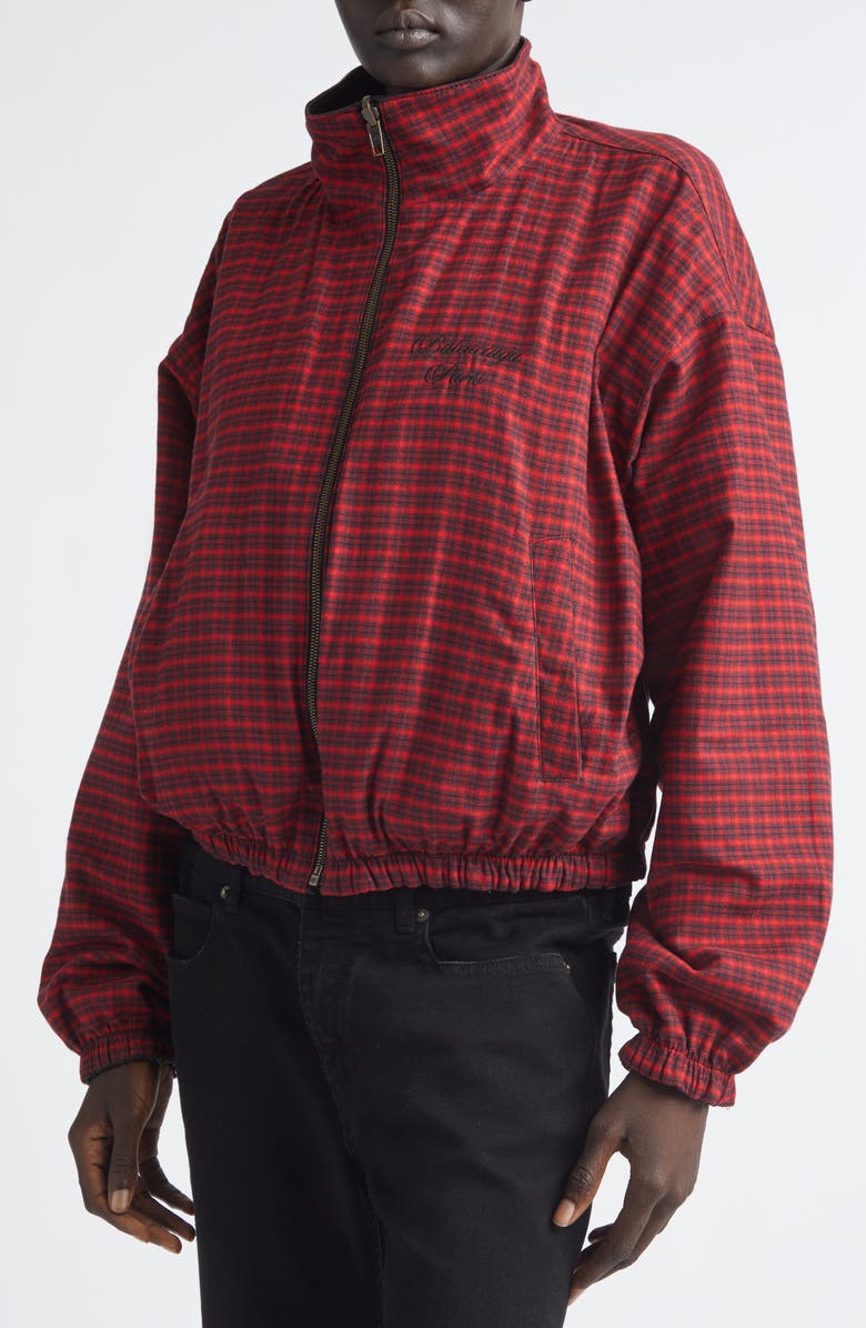 Balenciaga Leather Bomber Jacket, Alternate, color, 1000 Black