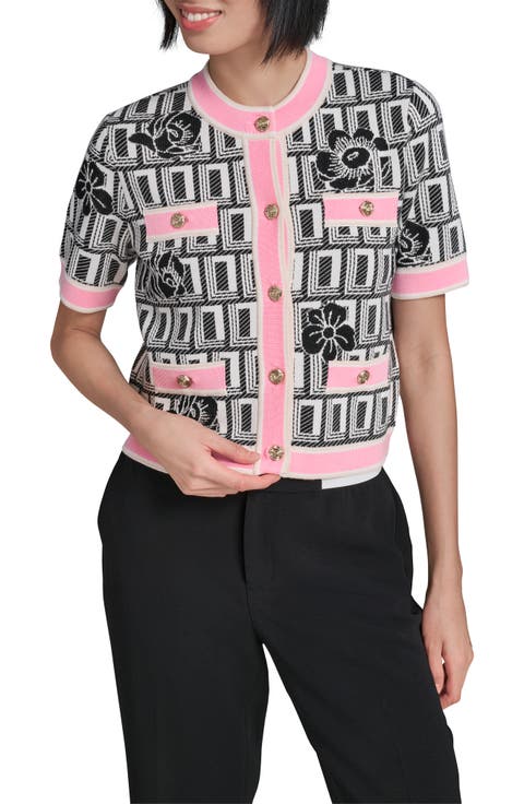 Print Short Sleeve Cardigan