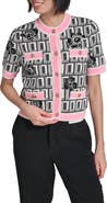KARL LAGERFELD PARIS Print Short Sleeve Cardigan